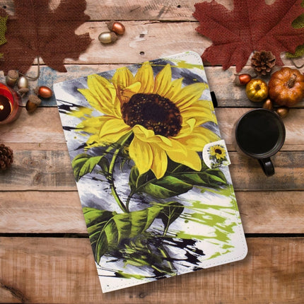 For iPad Air 2022 / 2020 10.9 Colored Drawing Pattern Horizontal Flip PU Leather Case with Holder & Card Slot & Anti-skid Strip(Sunflower)-garmade.com