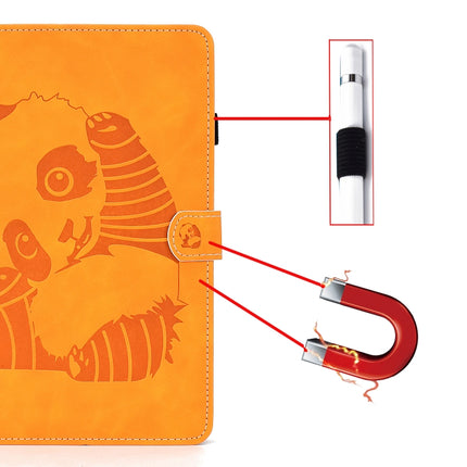 For iPad Air 2022 / 2020 10.9 Panda Embossing Pattern Horizontal Flip PU Leather Case with Holder & Card Slot & Anti-skid Strip(Khaki)-garmade.com