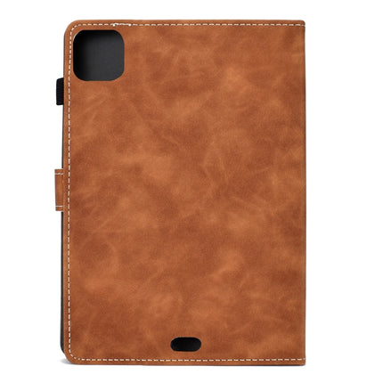 For iPad Air 2022 / 2020 10.9 Panda Embossing Pattern Horizontal Flip PU Leather Case with Holder & Card Slot & Anti-skid Strip(Brown)-garmade.com