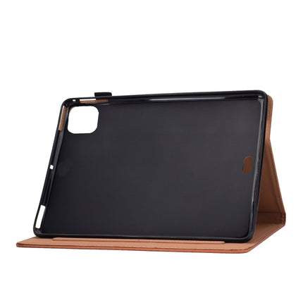 For iPad Air 2022 / 2020 10.9 Solid Color Magnetic Horizontal Flip Leather Case with Card Slots & Holder & Anti-skid Strip(Brown)-garmade.com