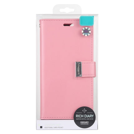 For iPhone 12 Pro Max GOOSPERY RICH DIARY Crazy Horse Texture Horizontal Flip Leather Case with Holder & Card Slots & Wallet(Pink)-garmade.com