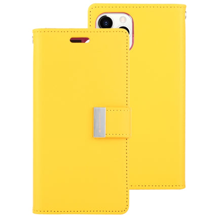 For iPhone 12 Pro Max GOOSPERY RICH DIARY Crazy Horse Texture Horizontal Flip Leather Case with Holder & Card Slots & Wallet(Yellow)-garmade.com