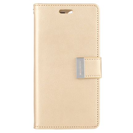 For iPhone 12 Pro Max GOOSPERY RICH DIARY Crazy Horse Texture Horizontal Flip Leather Case with Holder & Card Slots & Wallet(Gold)-garmade.com