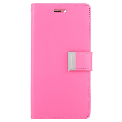 For iPhone 12 / 12 Pro GOOSPERY RICH DIARY Crazy Horse Texture Horizontal Flip Leather Case with Holder & Card Slots & Wallet(Rose Red)-garmade.com