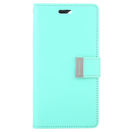 For iPhone 12 / 12 Pro GOOSPERY RICH DIARY Crazy Horse Texture Horizontal Flip Leather Case with Holder & Card Slots & Wallet(Mint Green)-garmade.com