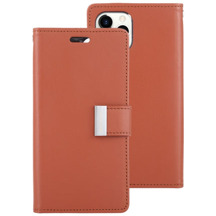 For iPhone 12 / 12 Pro GOOSPERY RICH DIARY Crazy Horse Texture Horizontal Flip Leather Case with Holder & Card Slots & Wallet(Brown)-garmade.com
