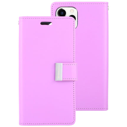 For iPhone 12 / 12 Pro GOOSPERY RICH DIARY Crazy Horse Texture Horizontal Flip Leather Case with Holder & Card Slots & Wallet(Purple)-garmade.com
