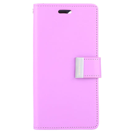 For iPhone 12 / 12 Pro GOOSPERY RICH DIARY Crazy Horse Texture Horizontal Flip Leather Case with Holder & Card Slots & Wallet(Purple)-garmade.com