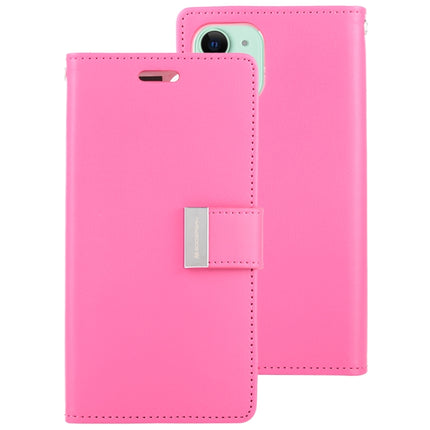 For iPhone 12 mini GOOSPERY RICH DIARY Crazy Horse Texture Horizontal Flip Leather Case with Holder & Card Slots & Wallet(Rose Red)-garmade.com