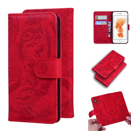 For iPhone 6s / 6 Tiger Embossing Pattern Horizontal Flip Leather Case with Holder & Card Slots & Wallet(Red)-garmade.com