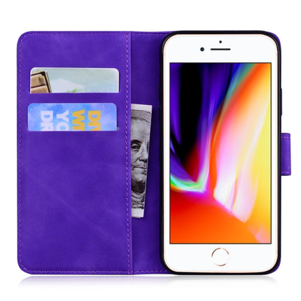 For iPhone SE 2020 / 8 / 7 Tiger Embossing Pattern Horizontal Flip Leather Case with Holder & Card Slots & Wallet(Purple)-garmade.com