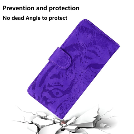 For iPhone SE 2020 / 8 / 7 Tiger Embossing Pattern Horizontal Flip Leather Case with Holder & Card Slots & Wallet(Purple)-garmade.com