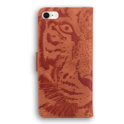 For iPhone SE 2020 / 8 / 7 Tiger Embossing Pattern Horizontal Flip Leather Case with Holder & Card Slots & Wallet(Brown)-garmade.com