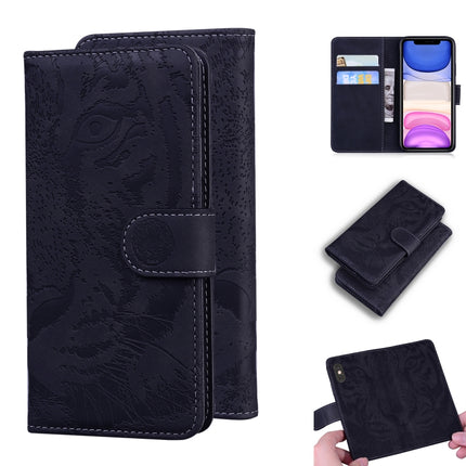 For iPhone 11 Tiger Embossing Pattern Horizontal Flip Leather Case with Holder & Card Slots & Wallet(Black)-garmade.com