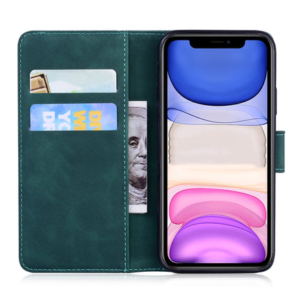For iPhone 11 Tiger Embossing Pattern Horizontal Flip Leather Case with Holder & Card Slots & Wallet(Green)-garmade.com