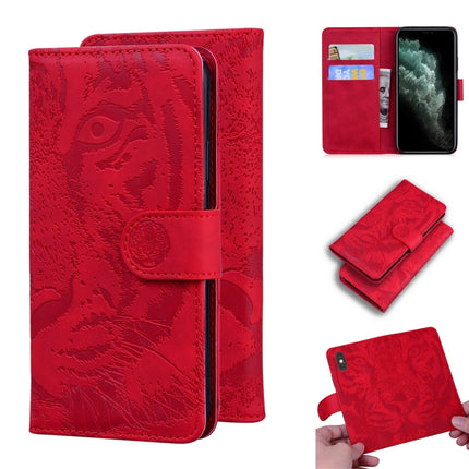 For iPhone 11 Pro Tiger Embossing Pattern Horizontal Flip Leather Case with Holder & Card Slots & Wallet(Red)-garmade.com