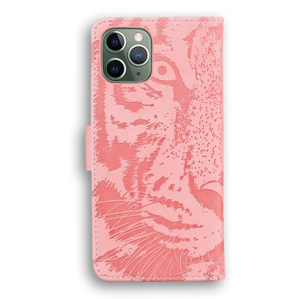 For iPhone 11 Pro Tiger Embossing Pattern Horizontal Flip Leather Case with Holder & Card Slots & Wallet(Pink)-garmade.com