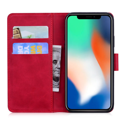 For iPhone XS / X Tiger Embossing Pattern Horizontal Flip Leather Case with Holder & Card Slots & Wallet(Red)-garmade.com