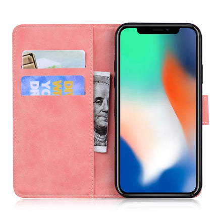 For iPhone XS / X Tiger Embossing Pattern Horizontal Flip Leather Case with Holder & Card Slots & Wallet(Pink)-garmade.com