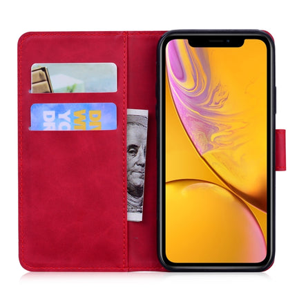 For iPhone XR Tiger Embossing Pattern Horizontal Flip Leather Case with Holder & Card Slots & Wallet(Red)-garmade.com