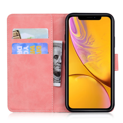 For iPhone XR Tiger Embossing Pattern Horizontal Flip Leather Case with Holder & Card Slots & Wallet(Pink)-garmade.com