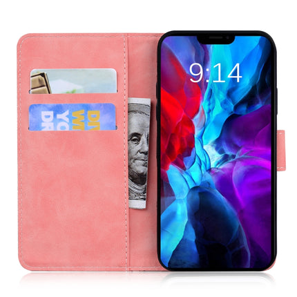 For iPhone 12 / 12 Pro Tiger Embossing Pattern Horizontal Flip Leather Case with Holder & Card Slots & Wallet(Pink)-garmade.com