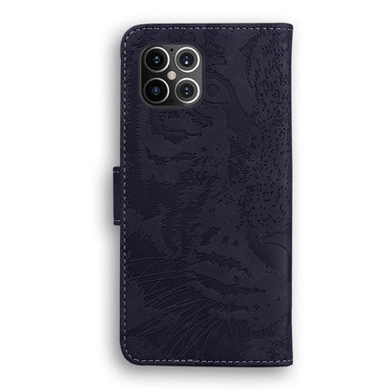 For iPhone 12 Pro Max Tiger Embossing Pattern Horizontal Flip Leather Case with Holder & Card Slots & Wallet(Black)-garmade.com