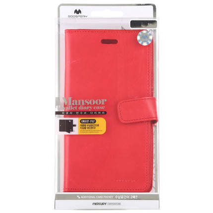 For iPhone 12 mini GOOSPERY MANSOOR Crazy Horse Texture Horizontal Flip Leather Case with Holder & Card Slots & Wallet(Red)-garmade.com