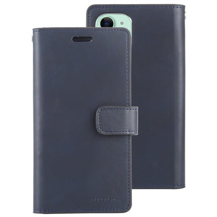 For iPhone 12 mini GOOSPERY MANSOOR Crazy Horse Texture Horizontal Flip Leather Case with Holder & Card Slots & Wallet(Navy Blue)-garmade.com