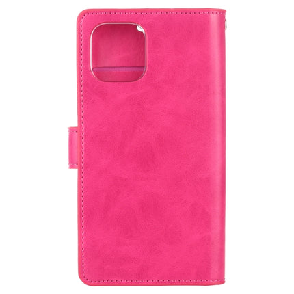 For iPhone 12 mini GOOSPERY MANSOOR Crazy Horse Texture Horizontal Flip Leather Case with Holder & Card Slots & Wallet(Rose Red)-garmade.com