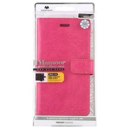 For iPhone 12 mini GOOSPERY MANSOOR Crazy Horse Texture Horizontal Flip Leather Case with Holder & Card Slots & Wallet(Rose Red)-garmade.com