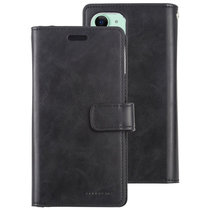 For iPhone 12 mini GOOSPERY MANSOOR Crazy Horse Texture Horizontal Flip Leather Case with Holder & Card Slots & Wallet(Black)-garmade.com
