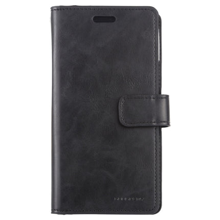 For iPhone 12 mini GOOSPERY MANSOOR Crazy Horse Texture Horizontal Flip Leather Case with Holder & Card Slots & Wallet(Black)-garmade.com