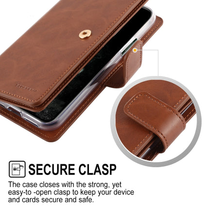 For iPhone 12 / 12 Pro GOOSPERY MANSOOR Crazy Horse Texture Horizontal Flip Leather Case with Holder & Card Slots & Wallet(Brown)-garmade.com