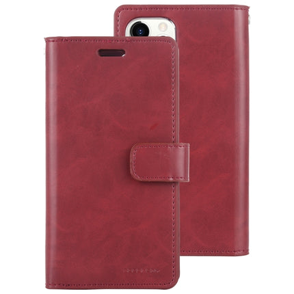 For iPhone 12 / 12 Pro GOOSPERY MANSOOR Crazy Horse Texture Horizontal Flip Leather Case with Holder & Card Slots & Wallet(Wine Red)-garmade.com