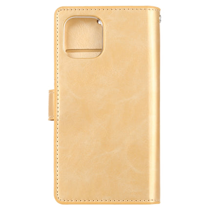 For iPhone 12 / 12 Pro GOOSPERY MANSOOR Crazy Horse Texture Horizontal Flip Leather Case with Holder & Card Slots & Wallet(Gold)-garmade.com