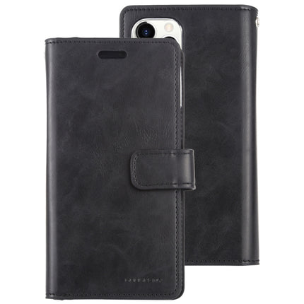For iPhone 12 / 12 Pro GOOSPERY MANSOOR Crazy Horse Texture Horizontal Flip Leather Case with Holder & Card Slots & Wallet(Black)-garmade.com