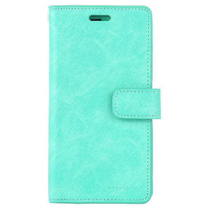 For iPhone 12 / 12 Pro GOOSPERY MANSOOR Crazy Horse Texture Horizontal Flip Leather Case with Holder & Card Slots & Wallet(Mint Green)-garmade.com