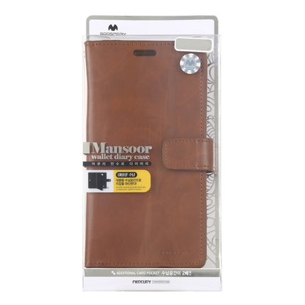 For iPhone 12 Pro Max GOOSPERY MANSOOR Crazy Horse Texture Horizontal Flip Leather Case with Holder & Card Slots & Wallet(Brown)-garmade.com