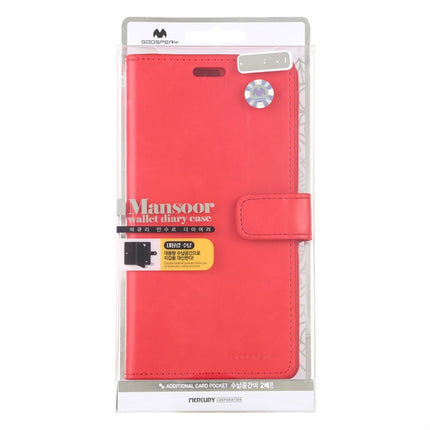For iPhone 12 Pro Max GOOSPERY MANSOOR Crazy Horse Texture Horizontal Flip Leather Case with Holder & Card Slots & Wallet(Red)-garmade.com