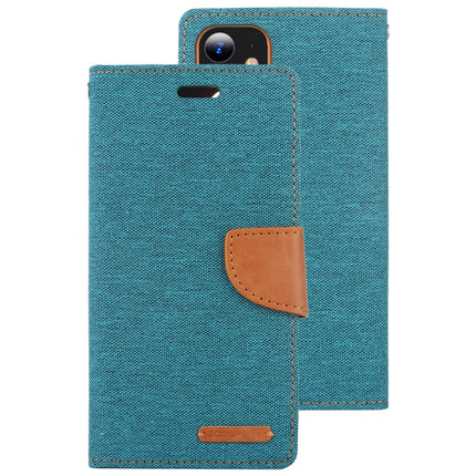 For iPhone 12 mini GOOSPERY CANVAS DIARY Cross Texture Horizontal Flip Leather Case with Card Slots & Wallet & Holder(Green)-garmade.com