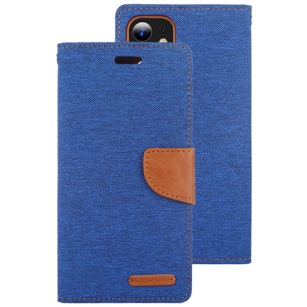 For iPhone 12 mini GOOSPERY CANVAS DIARY Cross Texture Horizontal Flip Leather Case with Card Slots & Wallet & Holder(Blue)-garmade.com