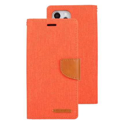 For iPhone 12 / 12 Pro GOOSPERY CANVAS DIARY Cross Texture Horizontal Flip Leather Case with Card Slots & Wallet & Holder(Orange)-garmade.com