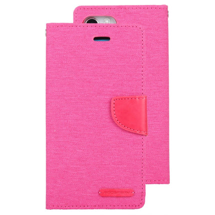 For iPhone 12 / 12 Pro GOOSPERY CANVAS DIARY Cross Texture Horizontal Flip Leather Case with Card Slots & Wallet & Holder(Rose Red)-garmade.com