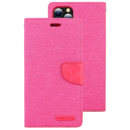 For iPhone 12 Pro Max GOOSPERY CANVAS DIARY Cross Texture Horizontal Flip Leather Case with Card Slots & Wallet & Holder(Rose Red)-garmade.com