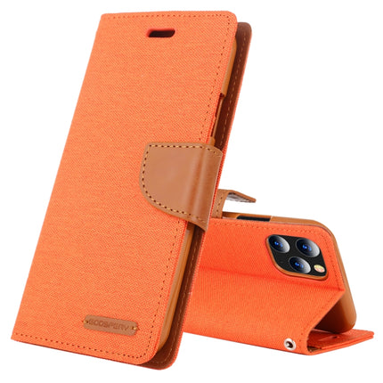 For iPhone 12 Pro Max GOOSPERY CANVAS DIARY Cross Texture Horizontal Flip Leather Case with Card Slots & Wallet & Holder(Orange)-garmade.com