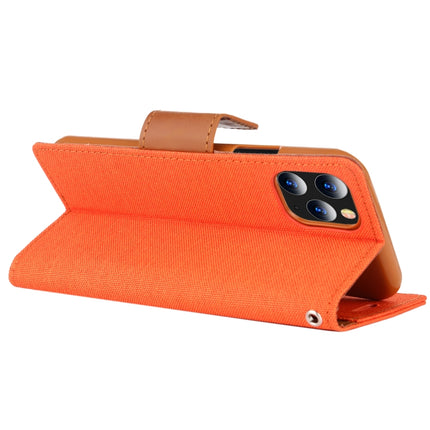 For iPhone 12 Pro Max GOOSPERY CANVAS DIARY Cross Texture Horizontal Flip Leather Case with Card Slots & Wallet & Holder(Orange)-garmade.com