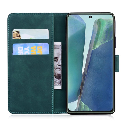 For Samsung Galaxy Note 20 Tiger Embossing Pattern Horizontal Flip Leather Case with Holder & Card Slots & Wallet(Green)-garmade.com