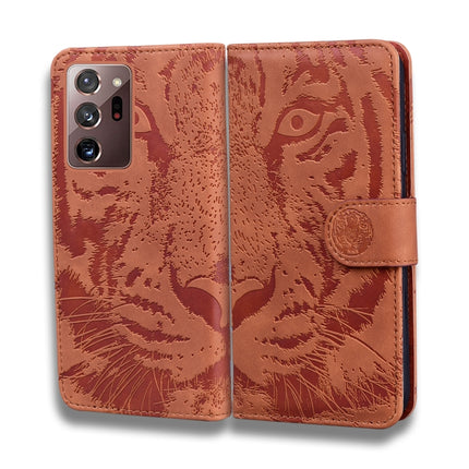 For Samsung Galaxy Note 20 Ultra Tiger Embossing Pattern Horizontal Flip Leather Case with Holder & Card Slots & Wallet(Brown)-garmade.com