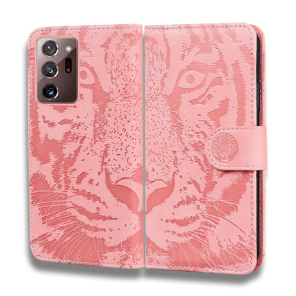 For Samsung Galaxy Note 20 Ultra Tiger Embossing Pattern Horizontal Flip Leather Case with Holder & Card Slots & Wallet(Pink)-garmade.com